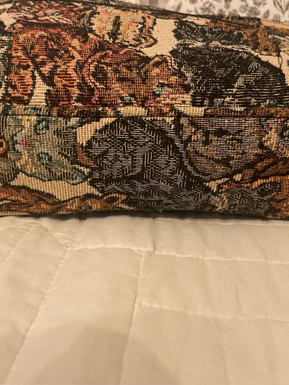 Vintage kitty cat tapestry shoulder bag - Picture 4 of 5